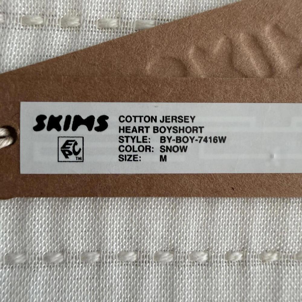 Skims Cotton Jersey Heart Boyshort Snow White Size M NWT - Picture 4 of 5